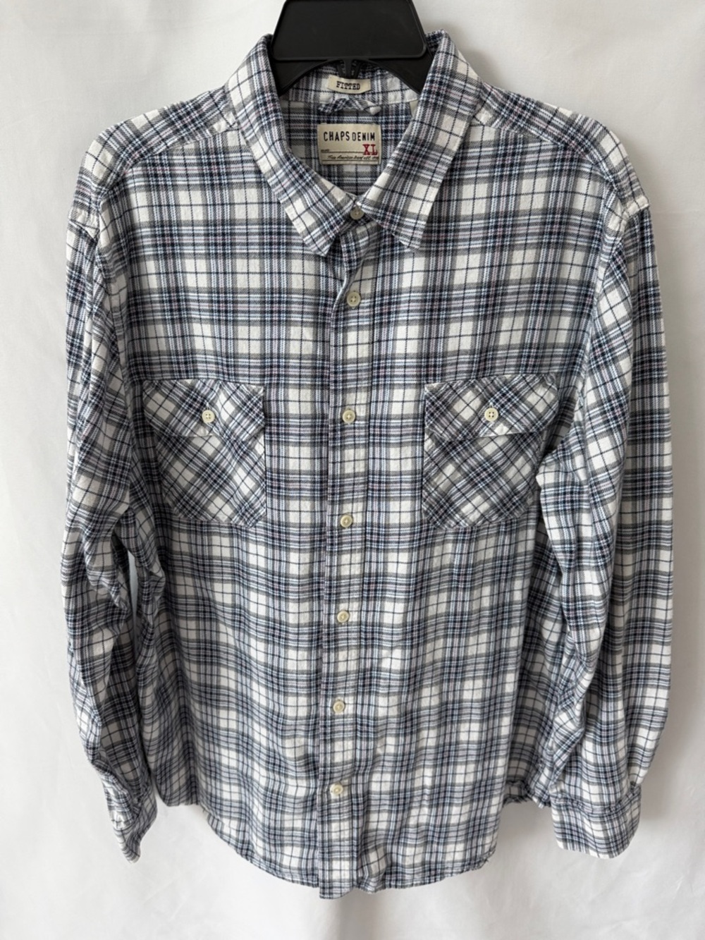 Chaps Denim Men's Blue Plaid Button-Down Shirt